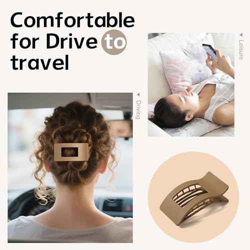 8 Pack French Flat Hair Clips for Women ? Large Matte No-Slip Claw clips for Thick & Thin Hair, Strong Hold Styling Barrettes Accessories (Neutral)