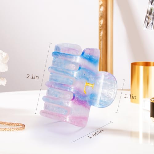 Personalized Initial Hair Claw Clips - Glitter Acrylic