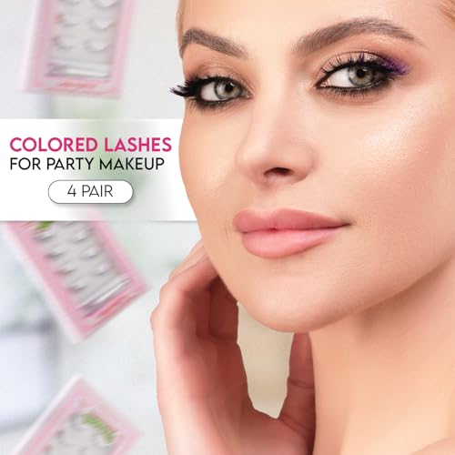 Profusion TMNT 4 Pairs Colored False Eyelashes with Adhesive