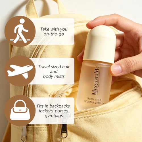 Coconut Vanilla Body Mist for Women - Travel Size, Vegan & Paraben-Free Perfume Spray