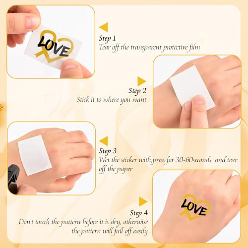 Gold Ribbon Awareness Pins & Tattoos Kit – 100pcs + 10 Sheets