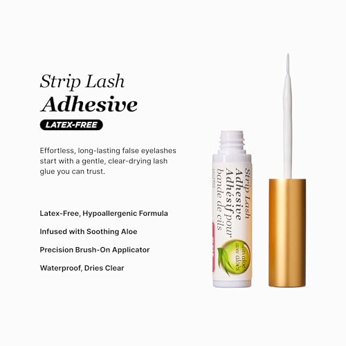 Clear Lash Adhesive 0.17oz - Long Lasting, Waterproof, Latex-Free with Aloe - Includes Applicator Brush