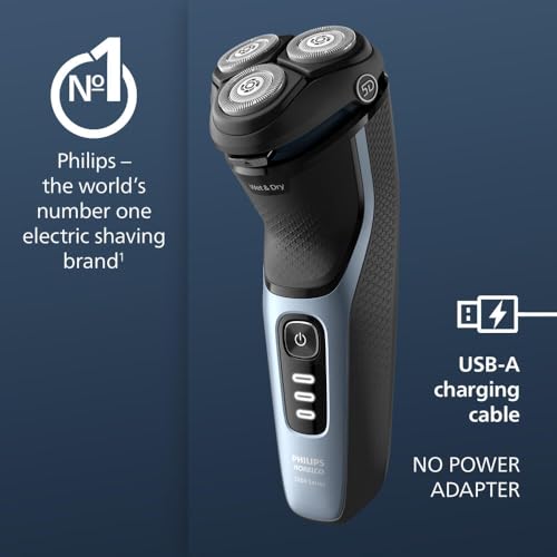 Philips Norelco 3600 Series Electric Shaver Storm Blue - Wet & Dry Grooming