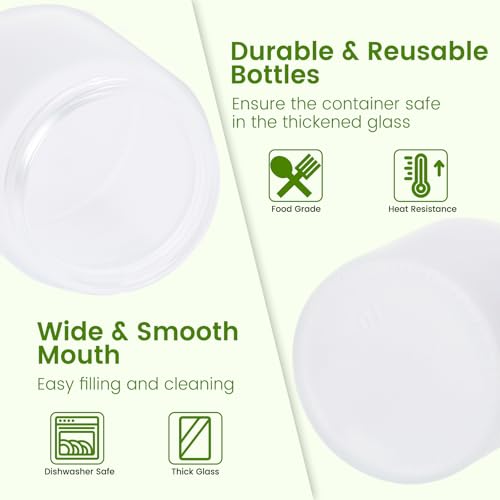 EkkoVla 24 Pack 4 oz Frosted Glass Jars with Lids, Round Empty Cosmetic Containers with Inner Liners for Lotion, Cream, Ointments, Powder, Candle