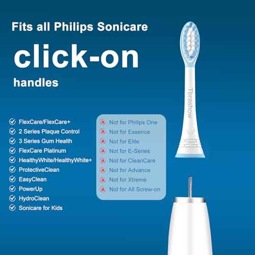 Replacement Toothbrush Heads for Philips Sonicare Toothbrush Heads, Compatible with Philips Click-on Toothbrushes, Sensitive Gum Care, 8 Pack
