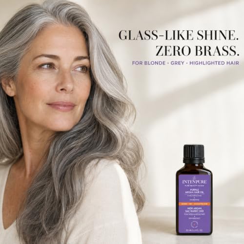 Purple Hair Oil for Blonde & Gray Hair - Anti-Brass Toner & Repair Serum