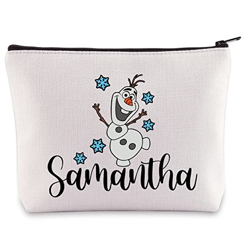 BWWKTOP Snowman Olaf Cosmetic Makeup Bag Olaf Fans Gifts Samantha Olaf Zipper Pouch Bag Olaf Merchandise (Samantha)