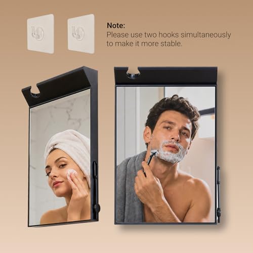 Fogless Shower Mirror for Shaving, 10" x 6.7" HD Glass