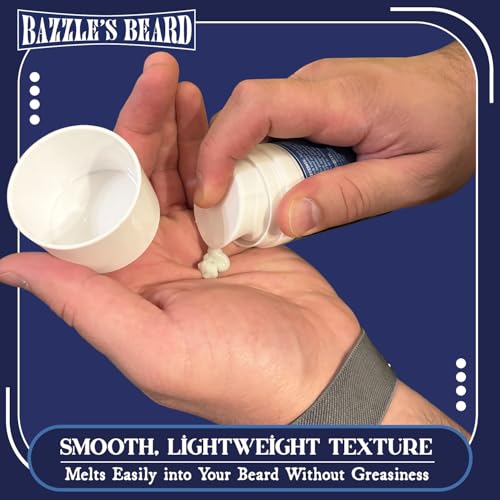 Bazzle's Beard Balm ? Gentle Hold & Soft Texture Beard Growth Kit for Men Infused with Shea, Jojoba & Biotin for Healthy Hair Growth & Hydration, Ideal Mustache Care Product for Nourishing Facial Hair