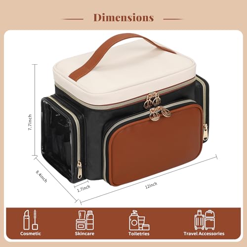 Bagmoly Large Makeup Bag Organizer with Brush Compartment