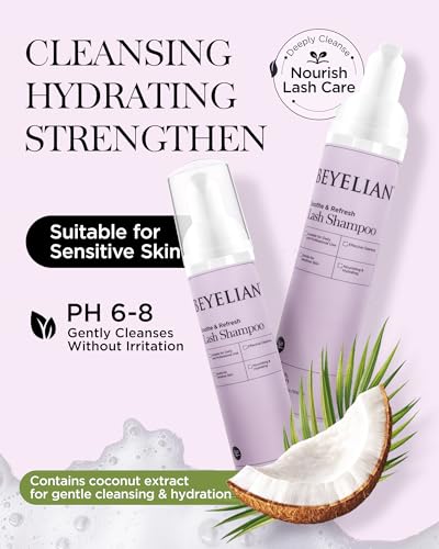 BEYELIAN Lash Extension Cleaning Kit - Shampoo, Brush & Foam Cleanser