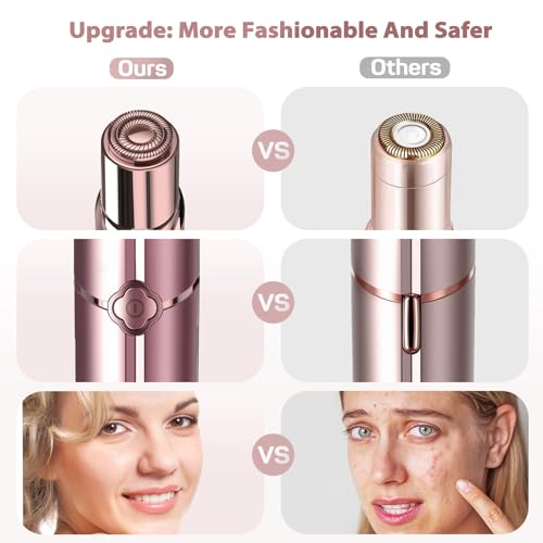 Gurelax Facial Hair Remover for Women, Electric Face Shaver, Painless Lip & Chin Removal, Rechargeable Device with Velvet Bag