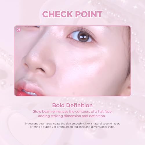 lilybyred Luv Beam Glow Veil | Korean Heart-Shaped Highlighter, Illuminating Shimmer, Radiant Glow, Silky Powder Texture, Buildable & Blendable, Lightweight & Long-Lasting, 0.11 oz. (03 Sugar Beam)