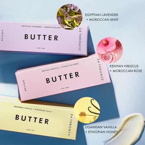 54 Thrones Motherhood Bundle: Full Size Lavender, Rose, & Vanilla, Shea Butter, Intensive Dry Skin Support, Moisturizing Body Butter for Women, Moisturizing Body Balm and Cream
