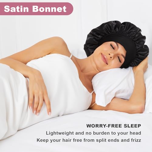 4Pcs Silk Sleep Bonnet for Hair Protection | Satin Bonnet Set