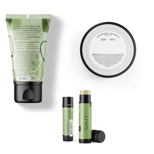 Natural Inspirations Eucalyptus Rosemary Mint Body Care Trio Gift Set in Travel Bag