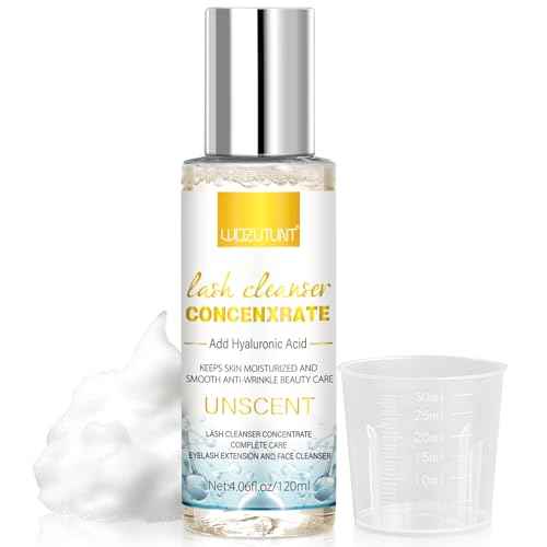 4.06 FL OZ Lash Shampoo Concentrate for Lash Extensions, Lash Cleanser Concentrate Eyelash Extension Cleanser Professional Lash Concentrate for Lash Extension Natural Foaming Cleanser Eyelash Shampoo