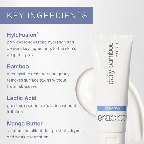 eraclea Daily Bamboo Exfoliant Face Wash - Gentle Cleanser with Hyaluronic Acid for Smoother, Even-Looking Skin for All Skin Types (4 fl oz)