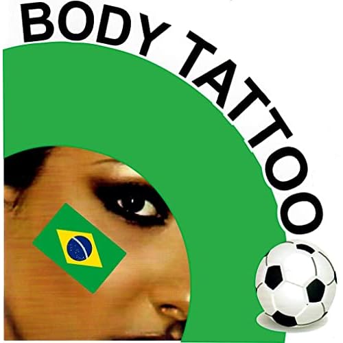 Womaha 30 Sheets Brazil Temporary Tattoos for Kids Football Temporary Face Tattoos¡¦