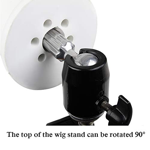 Adjustable Metal Wig Stand with C Clamp & 360° Rotator