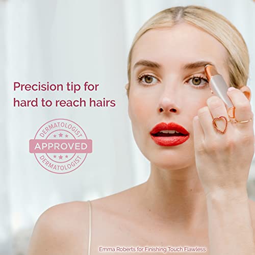 Finishing Touch Flawless Brows Eyebrow Hair Remover Electric Razor for Women with LED Light for Instant and Painless Hair Removal (White)