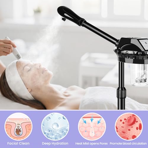 Professional Facial Steamer with Adjustable Stand and Timer