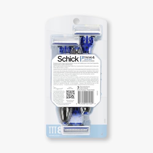 Schick Xtreme 4 Outlast Disposable Razor Pack of 3 for Men