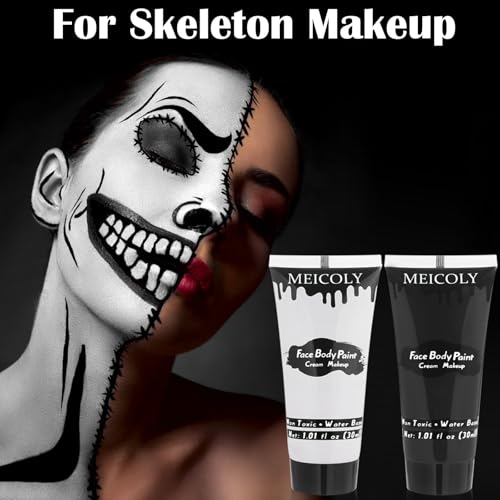 Black & White Face Paint Set with Sponges - Water Based