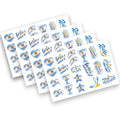 Argentina Flag Temporary Tattoos, 4 Sheets 84 Designs, Waterproof