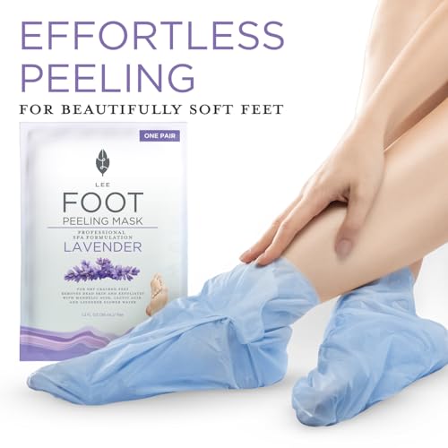 Lee Beauty Exfoliating Foot Peeling Mask for Dry Cracked Feet - 4 Pack
