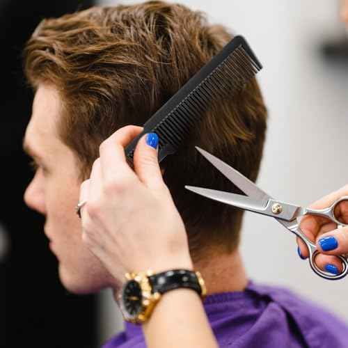 10 PCS Barber Combs, Hair Cutting Combs Professional Fine Tooth Comb Flat Top Clipper Comb Blending Hairstylist Essentials Hairdressing Salon Set for Women Men Hair Styling (Eye-Catching Colors)
