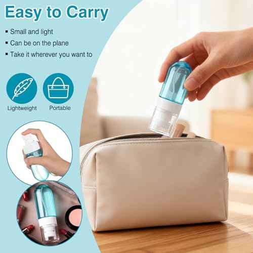 Small Spray Bottle Travel Size,3 Pack 2oz Mini Travel Bottles Refillable Empty Plastic Containers Leak Proof for Perfume Toners Rose Water Cosmetics