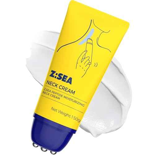 Z:SEA Neck Firming Cream with Roller - 5.29 Fl Oz Anti-Aging Neck Cream with Peptide, Ceramide, Collagen, Vitamin B5, Niacinamide & Hyaluronic Acid - Moisturizing, Smooths Wrinkles & Fine Lines