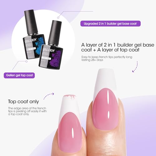 Gellen Pink French Tip Gel Nail Kit 240PCS Short Square Press-On Nails - Variation 240pcs-Pink Short Square Tips Kit