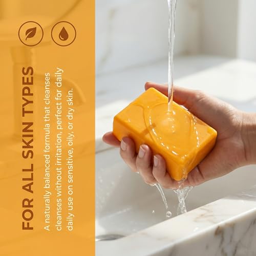 Turmeric Glow Soap 2pcs, Natural Handmade Face & Body Bar, Supports Smooth, Fresh-Looking Skin ? for All Skin Types