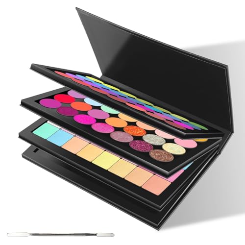 4-Layer Magnetic Book-Shaped Palette with Spatula & Metal Stickers