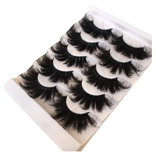 25MM Fluffy False Eyelashes - 5 Pairs 3D Faux Mink Lashes