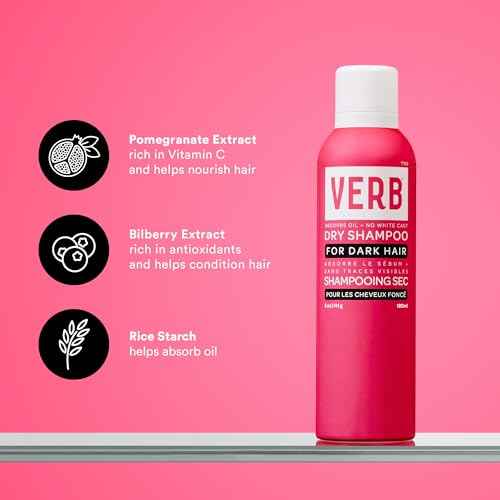VERB Dry Shampoo Dark Tones Jumbo, 10 oz - Refresh, Absorb Oils + Extends Styles - Refreshing Dry Shampoo Spray for Dark Tones - Vegan, No Parabens or Harmful Sulfates
