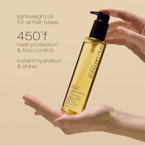 shu uemura art of hair Essence Absolue Nourishing Protective Hair Oil - Lightweight Multi-Benefit, Hydrates, Adds Shine, and Reduces Frizz with Heat Protection, With Japanese Camellia Oil