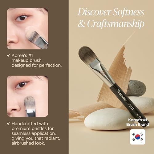 Piccasso FB17 Foundation Brush + 6 Makeup Sponges Set