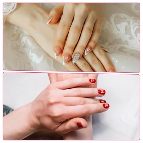 104 Pcs Rhinestone Letters Nail Studs Nail Charms, Letters Nail Rhinestones Decoration Alphabet 3D Nail Charms, Silver Gold Nail Jewels Nail Charms Y2K, Nail Accessories for Nail Art Manicure Supplies