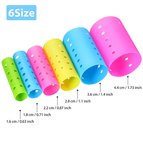 60-Piece Hair Rollers Set with Clips & Pins – 6 Sizes