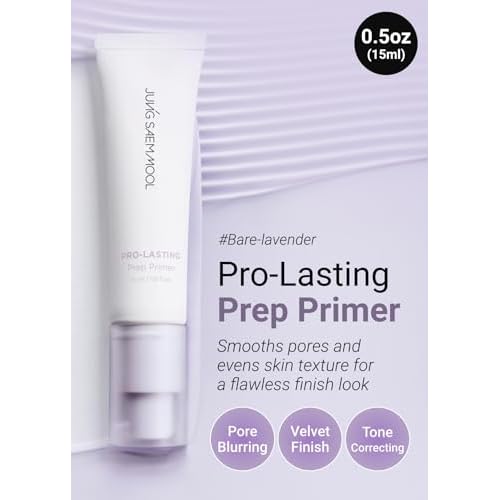 [JUNGSAEMMOOL OFFICIAL] Pro-Lasting Prep Primer #Bare-lavender | 15 ml / 0.50 fl.oz. | Hydrating, Pore-Blurring Korean Primer for face before makeup with Velvet Finish