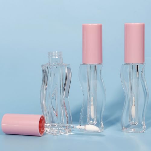 9pcs Pink Empty Lip Gloss Tubes 2.5ml with Wand Caps