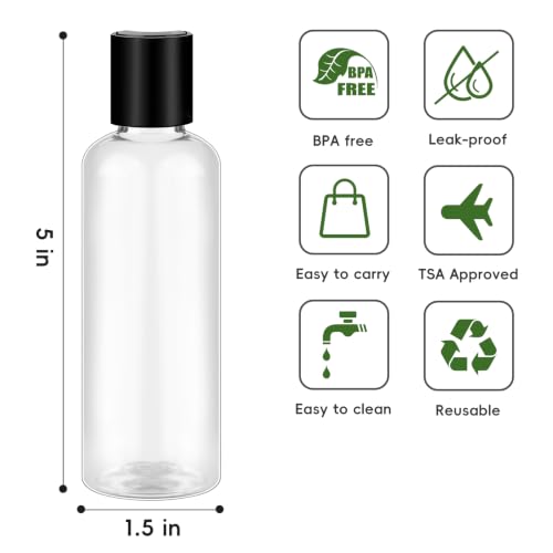 TUZAZO 10-Pack 3.4 oz TSA Approved Travel Bottles