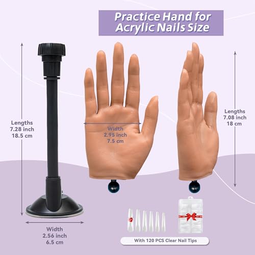 Practice Hand for Acrylic Nails,Realistic Silicone Professional Mannequin Hand,with Flexible Fingers for Acrylic Nails,Nail Art Training,Ideal Practice Tool for Manicure Beginners?