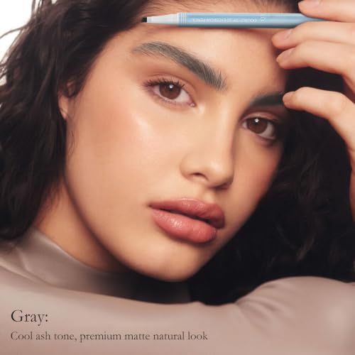 Dual-Ended Eyebrow Pencil with Spoolie Brush – Waterproof Gray
