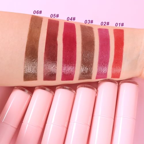 Shimmer Metallic Plumping Lipstick – Hydrating Red Brown Glow
