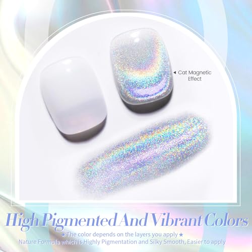 Born Pretty Cat Eye Magnetic Gel Nail Polish - Holographic Glitter, 15ml