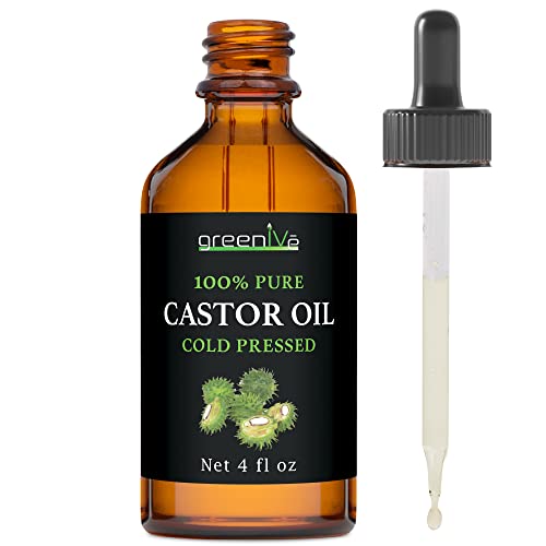GreenIVe 100% Pure Castor Oil 4oz - Cold-Pressed Hair & Lash Growth